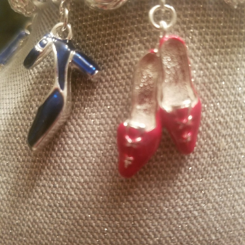 Set of 2 Silvertone Charm Bracelets - Picture 3 of 3
